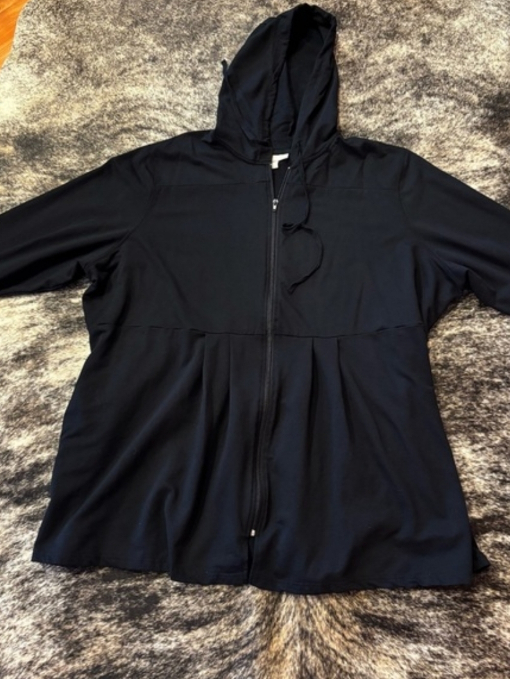WOMAN WITHIN BLACK FRENCH TERRY SWING JACKET FULL ZIP SIZE 3X - Picture 5 of 8